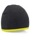 B44 Pull on Beanie Hat Black / Fluorescent Yellow colour image